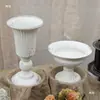 Vaso de Arte Floral Vintage de Ferro Forjado Branco Desgastado Descascando Ornamento Decorativo Americano
