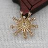 Joyería DIY Cobre Chapado en Oro de 24K Conservación de Color 18*7mm Flor Estrellada Corazón Circonita Flor Enlazada Hecho a Mano B2139
