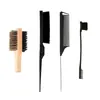 Cepillo para barba de hombre al por mayor peine para peinar limpieza profunda cepillo para barba de doble cabeza cepillo para barba de loto cerdas peine de madera