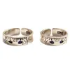 Anillo Chiba Plata Tailandesa Cabeza de Leopardo Vintage, Estilo Sencillo y Versátil, Anillo Abierto de Zirconia Azul de Lujo Ligero de Alta Gama para Mujer