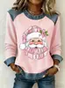 Sudadera con Cuello de Mezclilla Estampado 3D Bloques de Color Estilo Europeo y Americano 2026 para Mujer, Jersey de Manga Larga, Holgada Casual para Vacaciones Transfronterizas