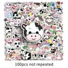 100 pegatinas de graffiti de vacas personalizadas transfronterizas de dibujos animados animales lindos decoración para taza carcasa de teléfono móvil pegatinas goo card