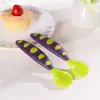 Tenedor y Cuchara para Bebé, Cuchara y Tenedor Especiales de Dos Colores para Bebé, Vajilla para Suplementos Alimenticios Infantiles, Cuchara y Tenedor de PP, Tenedor y Cuchara para Bebé