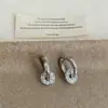 Brincos Exagerados e Únicos de Zircônia com Duplo Anel para Mulheres, com Design de Nicho, Estilosos e Modernos, Adequados para o Dia a Dia e Uso Versátil