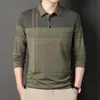 Nuevas Camisas Polo para Hombre de Primavera y Otoño 2025 Camisetas de Manga Larga de Negocios para Hombre Nuevos Tops Casuales con Cuello para Hombre