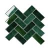 Novo Design Europeu Padrão Espinha de Peixe Verde Escuro Papel de Parede Autoadesivo Adesivos de Parede para Embelezar e Decorar Paredes