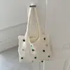 Estilo Bosque Literario y Artístico Estilo Perezoso Bolso Tejido Calado Nuevo Moda Otoño Bolso de Hombro Tejido a Mano Bolso Tote
