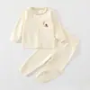 Conjunto de Primavera e Outono para Bebês e Crianças Pequenas, classe A, 100% algodão, respirável, roupas e calças de outono para bebês meninos e meninas, roupa íntima fofa, pijama de outono
