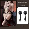 Lingerie Man Yu Nova Renda Transparente Vazada Sedutora Sem Costas Quente e Sexy Estilo Três Peças 9572