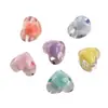 Acrílico 15MM Transparente Colorido Agujero Horizontal Grueso Corazón Abalorio DIY Hecho a Mano Cuentas Cadena de Teléfono Accesorios Piezas