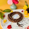 Pulseira de contas de pau-rosa preto e amarelo de folha grande, sândalo vermelho africano, 108 contas, Joias Artesanato, pulseira de madeira Putian