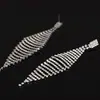 Pendientes de Lujo Europeos y Americanos Transfronterizos Nuevos Personalizados Exagerados para Mujer con Rayas y Diamantes, Pendientes Grandes Full Diamond E129