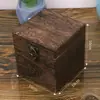 Caja de Almacenamiento Cuadrada con Cerradura de Madera Maciza para Joyería, Escritorio, Madera de Paulownia Quemada Vintage, Caja de Regalo Grabada, Estudio