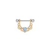 Acero Inoxidable 1.6X16mm Empalmado Rosa Más Vendido Forma de U Diamante Hueco Anillo para Pezón Encaje Colgante Joyería para Piercing