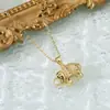 Luo Chen Best-Seller Transfronterizo Lujo Metal Elefante Collar Colgante Creativo Moda Tendencia Elefante Clavícula Cadena Joyería