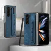 Aplicável em Fronteiras Pulseira Samsung Z Fold7 Capa de Celular com Letras Porta-Caneta Fold6 Couro Liso Capa Protetora Anti-Queda