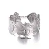Nuevo Brazalete Abierto Ancho Exagerado de Acero Inoxidable Serie Corazón de Concha Europeo y Americano Brazalete de Acero de Titanio Envío Directo