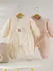 Mameluco fino de algodón con conejito para bebé, 3-12 meses, primavera y otoño, para bebés niñas, body, pijama de capa base, ropa exterior