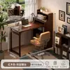 Escritorio plegable y estantería integrados para uso doméstico, escritorio de computadora multifuncional, banco de trabajo, mesa de comedor simple para apartamentos pequeños y viviendas de alquiler