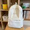 Mochila Cor Sólida Azul Claro Suave Leve Estilo Coreano Vento Ins Feminina Estudante Festa Armazenamento Versátil Suave