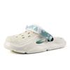 Zapatos Croc para Mujer Ropa de Verano Exterior Transpirable Tiras Tejidas Chanclas de Dedo del Pie Eva Antideslizantes Resistentes al Desgaste Color de Contraste para Pareja Sandalias de Playa