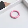 Anillos de resorte de aleación de zinc pintados de colores, accesorios para joyería hechos a mano DIY, accesorios redondos para llavero, cierre de resorte