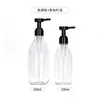 Frasco pump cosmético branco 300ml em estoque, frasco vazio de gel de banho e shampoo de alta estética 500ml