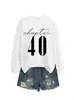 Capítulo 40 Amazon eBay Loja Independente Casual Confortável Feminino Outono Inverno Gola Redonda Manga Longa Moletom Camisa Base