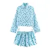 Conjunto de chaqueta con diseño de cordón de lunares y shorts tipo globo para mujer, comercio exterior transfronterizo europeo y americano ZA