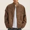 Chaqueta de Cuero para Motocicleta Callejera Americana Hombres y Mujeres Otoño Nuevo 2024 Atractiva Holgada Casual Cuello Chaqueta