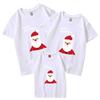 Venta rápida de ropa para padres e hijos de algodón fino de producción propia de Papá Noel de Año Nuevo, ropa con estampado de clase, camiseta de manga corta con cuello redondo para niños, venta al por mayor