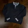 Marca Americana Moderna Transfronteiriça Suéter Retrô Falso Duas Peças Patchwork Gola Redonda Masculino e Feminino Outono Preguiçoso Solto Tricô de Casal