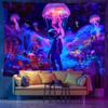 Tapiz Fluorescente UV Transfronterizo de Amazon Planeta Cósmico Planta Fondo Tela Dormitorio Cabecera Tapiz Decorativo