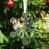 Decoración Navideña de Comercio Exterior de Amazon Transfronterizo Copo de Nieve con Agujero Árbol de Navidad Hoja Acrílica Transparente en Blanco Festivo