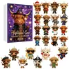 Producto nuevo transfronterizo Calendario de Adviento 2D de Vaca de las Tierras Altas 2026 Calendario de Navidad de Vaca de las Tierras Altas