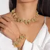 Joyería Transfronteriza Europea y Americana, Gargantilla Corta de Cuentas Grandes Exageradas de Moda, Aretes Ccb Estilo Punk para Mujer