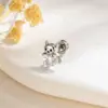 Pendientes de Acero de Titanio con Forma de Corazón y Circonita Estilo Girly Dulce y Lindo Clavo para Hélice de Doble Rosca Hueso de la Oreja