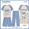Ropa Nueva para Niños 2024 Conjunto de Cuatro Piezas para Primavera, Verano y Otoño Dibujos Animados para Niños Pantalones Cortos de Manga Corta para Niños y Niñas Pijama para Casa