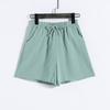 Shorts de Algodão e Linho para Mulheres, Roupa Externa de Verão em Linha A, Calças de Perna Larga, Calças Esportivas de Três Pontos Plus Size, Calças Casuais Largas de Cintura Alta Transfronteiriças