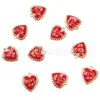 Accesorios de Joyería en Forma de Corazón Rojos y Rosas Pulsera Llavero Colgante DIY Accesorios de Colgante de Aleación Esmaltada