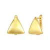 Brincos Triangulares Brilhantes de Novo Estilo Simples e Elegantes Transfronteiriços Leve Luxo Temperamento de Alta Qualidade Brincos de Prata Banhados a Ouro