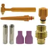 Accesorios para Soldadura por Arco de Argón Qq300: Boquilla de Cerámica, Aguja de Tungsteno, Clip Guía de Flujo, Tapa de Presión Larga, Tapa de Cola Corta, Cubierta Protectora