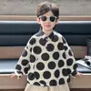Camisa de Primavera y Otoño para Niños con Diseño de Lunares Grandes, Top Elegante Estilo Coreano para Niños Pequeños, Camisa de Bebé de Comercio Exterior al por Mayor