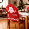 Novos Suprimentos de Decoração de Natal da Mingguan Capa de Cadeira Vermelha Clássica Capa de Encosto de Cadeira Estampada com Boneco de Neve de Natal Pronta para Venda