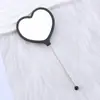Novo Espelho de Coração Multicolorido DIY Quente para Venda Transfronteiriça Espelho de Maquiagem com Contas Espelho de Mão Portátil para Mulheres Pronto para Venda