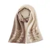 Cachemira Otoño/Invierno 2026 Estilo Nuevo para Mujer de Gama Alta Bloque de Color Protector de Cuello Pesado Copo de Nieve Bufanda Pequeña de Punto Cálida de Moda