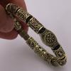 Pulsera de aleación con amuleto Luna, brújula rúnica vikinga de Odín, cuentas de barba, joyería de moda europea y americana