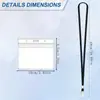 El cordón negro más vendido de Amazon, porta credencial transparente impermeable con correa de algodón y clip metálico, en stock