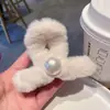 Pinza de Garra de Peluche para Mujer, Pinza Grande para el Cabello de Otoño e Invierno con un Toque de Lujo, Pinza de Tiburón Ins para Cabello Grueso, Pasador para Moño, Accesorio para el Cabello