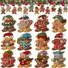 Enfeites de Pendurar de Madeira Homem de Gengibre de Natal suit Estilo Vintage Desgastado Homem de Gengibre Decoração de Madeira